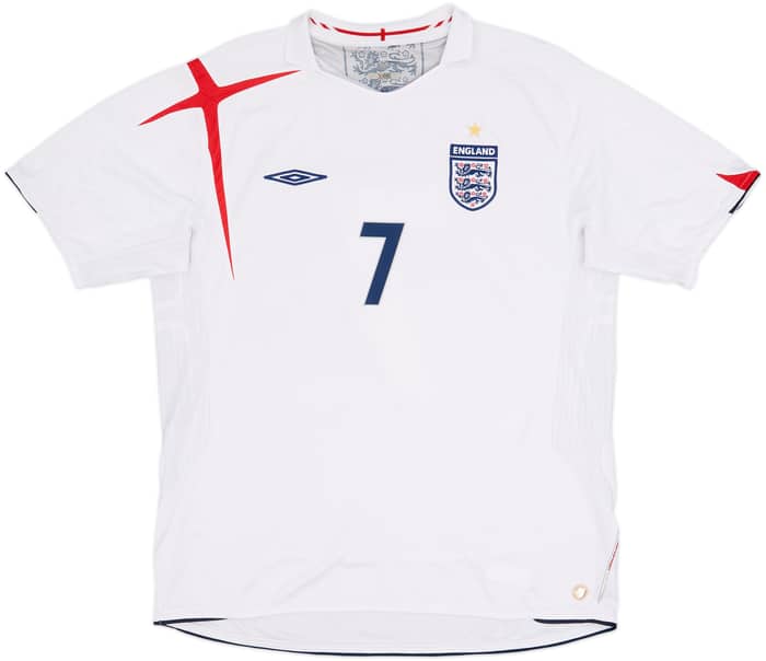 2005-07 England Home Shirt Beckham #7 - 6/10 - (XL)