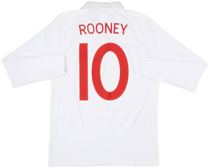 2009-10 England Home L/S Shirt Rooney #10 - 6/10 - (M)