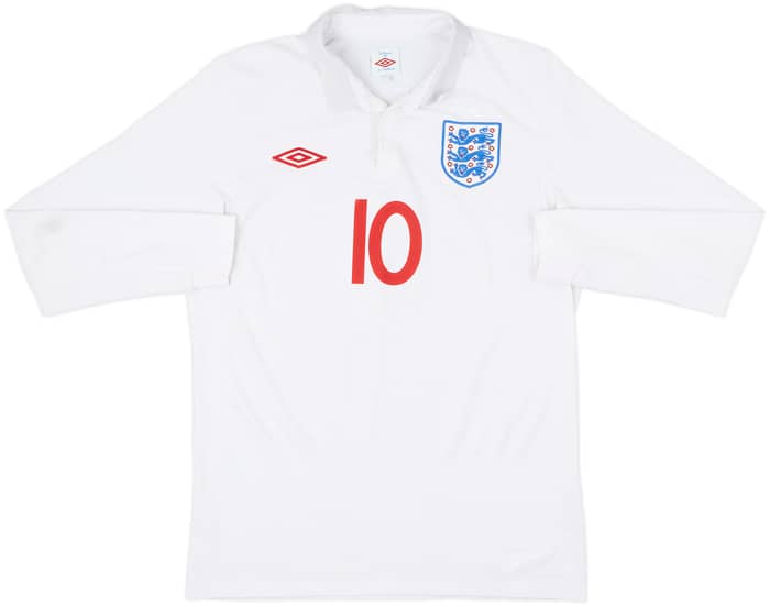 2009-10 England Home L/S Shirt Rooney #10 - 6/10 - (M)