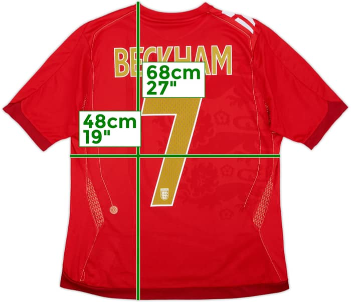 2004-06 England Away Shirt Beckham #7 - 8/10 - (Women's L)