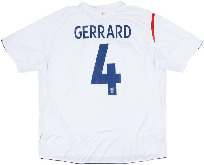 2005-07 Inglaterra Camiseta Local Gerrard #4 - 5/10 - (3XL)