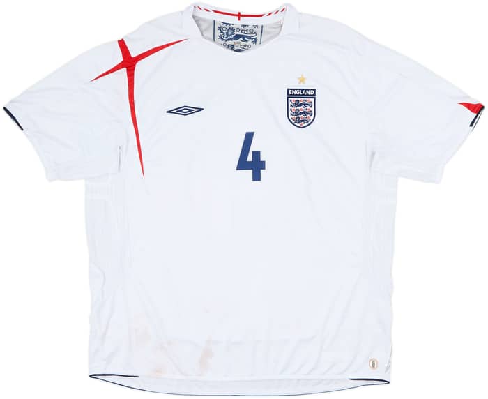 2005-07 Inglaterra Camiseta Local Gerrard #4 - 5/10 - (3XL)