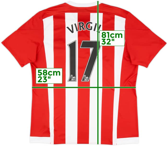 2015-16 Southampton Home Shirt Virgil #17 - 6/10 - (XL)