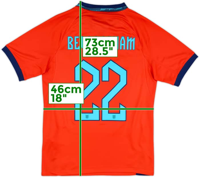 2022-23 England Away Shirt Bellingham #22 - 10/10 - (S)