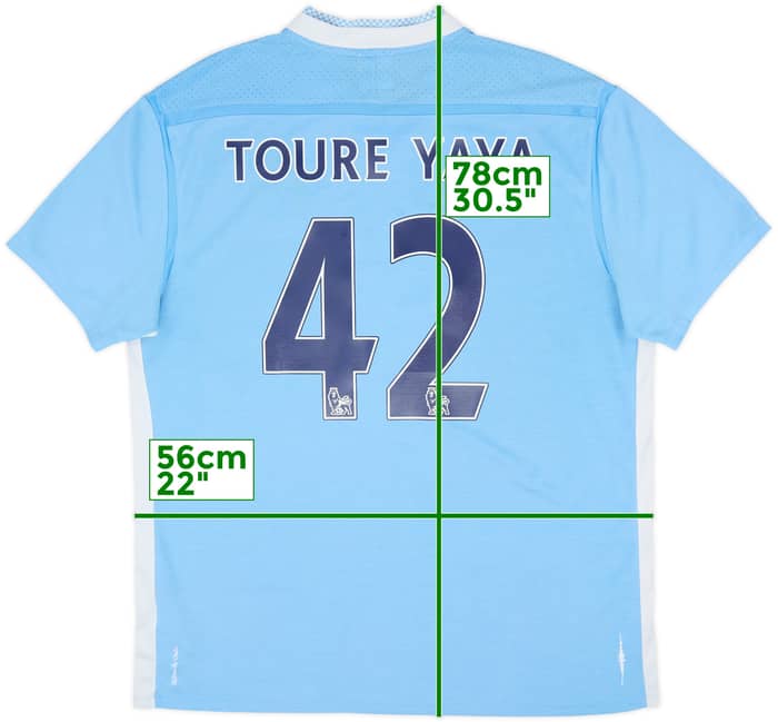 2011-12 Manchester City Home Shirt Toure Yaya #42 - 6/10 - (XL)