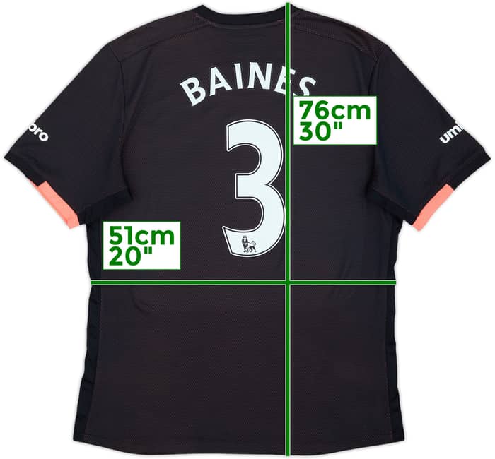 2016-17 Everton Away Shirt Baines #3 - 8/10 - (L)