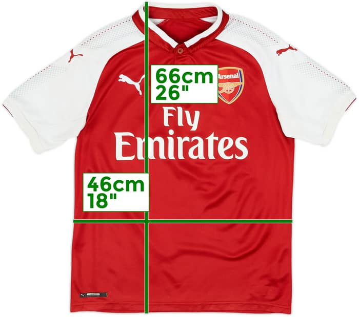 2017-18 Arsenal Home Shirt - 5/10 - (XL.Boys)