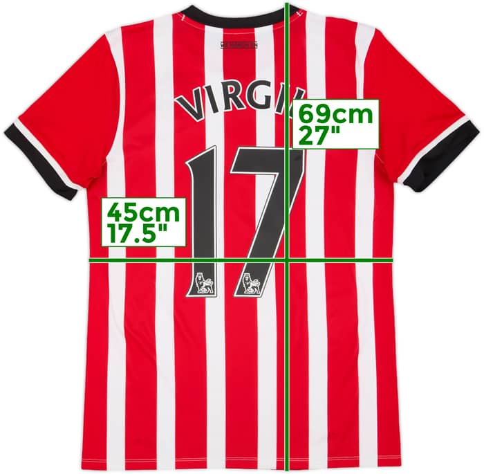 2016-17 Southampton Home Shirt Virgil #17 - 9/10 - (XL.Boys)