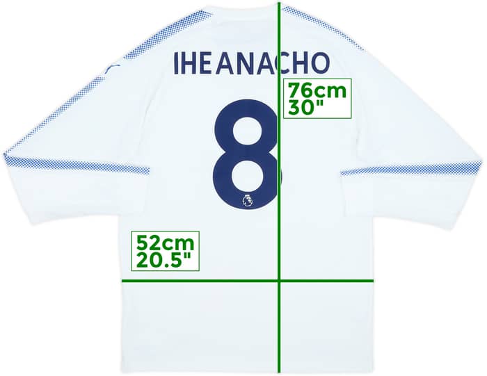 2017-18 Leicester Third L/S Shirt Iheanacho #8 - 7/10 - (L)