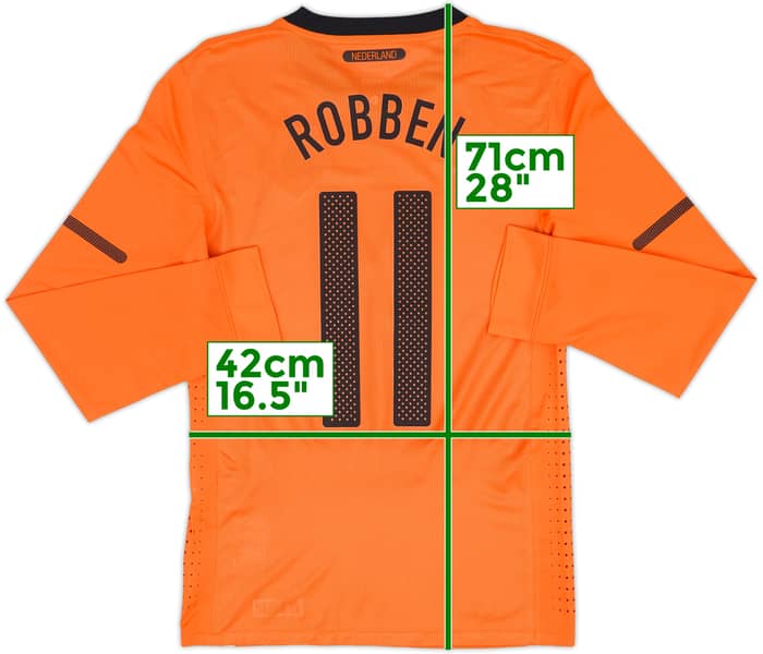 2010-11 Netherlands Authentic Home L/S Shirt Robben #11 (S)