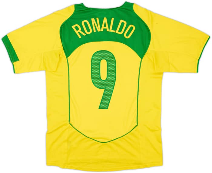 2004-06 Brazil Home Shirt Ronaldo #9 - 6/10 - (M)