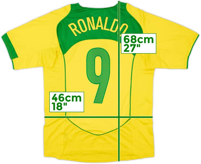 2004-06 Brazil Home Shirt Ronaldo #9 - 6/10 - (M)