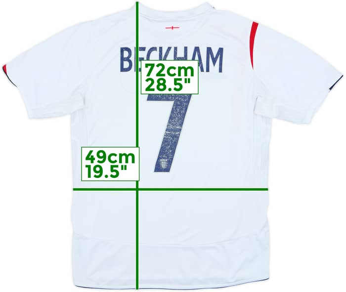 2005-07 England Home Shirt Beckham #7 - 5/10 - (M)