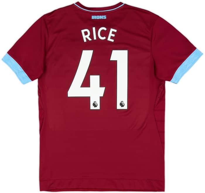 2018-19 West Ham Home Shirt Rice #41 - 8/10 - (M)
