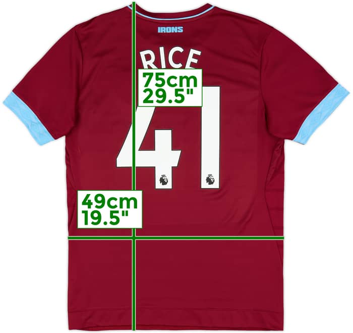 2018-19 West Ham Home Shirt Rice #41 - 8/10 - (M)