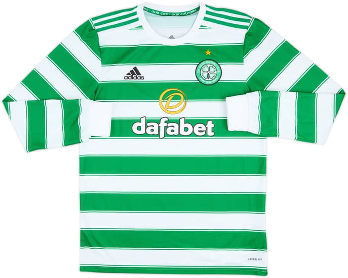 2021-22 Celtic Home L/S Shirt - 8/10 - (M)