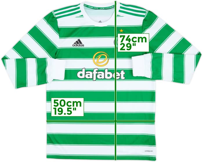2021-22 Celtic Home L/S Shirt - 8/10 - (M)