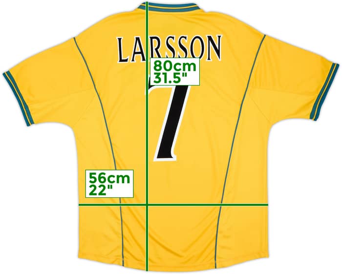 2000-02 Celtic Away Shirt Larsson #7 - 7/10 - (XL)