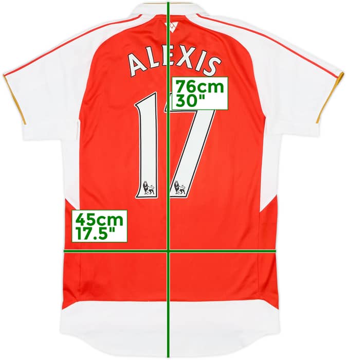 2015-16 Arsenal Home Shirt Alexis #17 - 9/10 - (S)