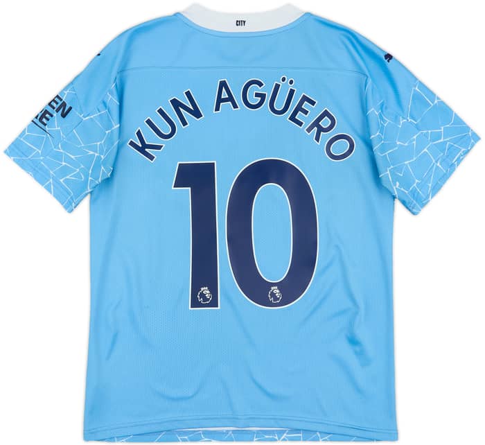 2020-21 Manchester City Home Shirt Kun Aguero #10 - 8/10 - (S)