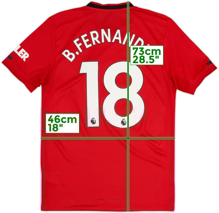 2019-20 Manchester United Home Shirt B.Fernandes #18 - 7/10 - (S)