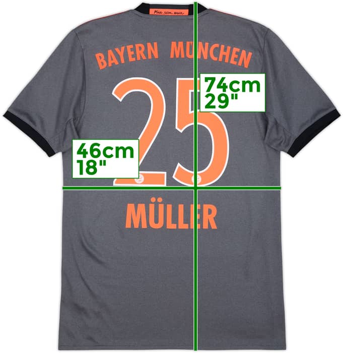 2016-17 Bayern Munich Away Shirt Muller #25 - 9/10 - (S)