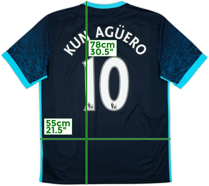 2015-16 Manchester City Away Shirt Kun Aguero #10 - 6/10 - (L)