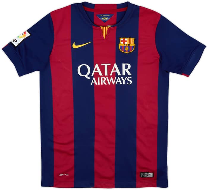 2014-15 Barcelona Home Shirt Suarez #9 - 10/10 - (L.Boys)