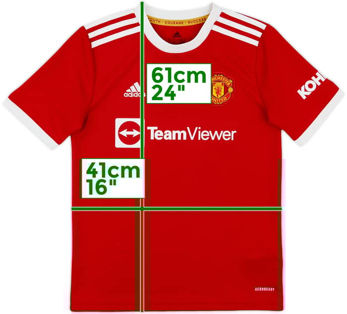2021-22 Manchester United Home Shirt - 9/10 - (M.Boys)