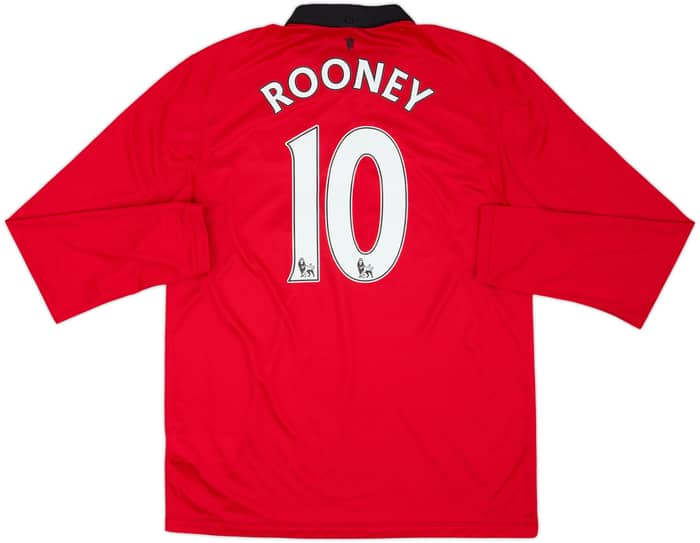 2013-14 Manchester United Home L/S Shirt Rooney #10 - 8/10 - (L)