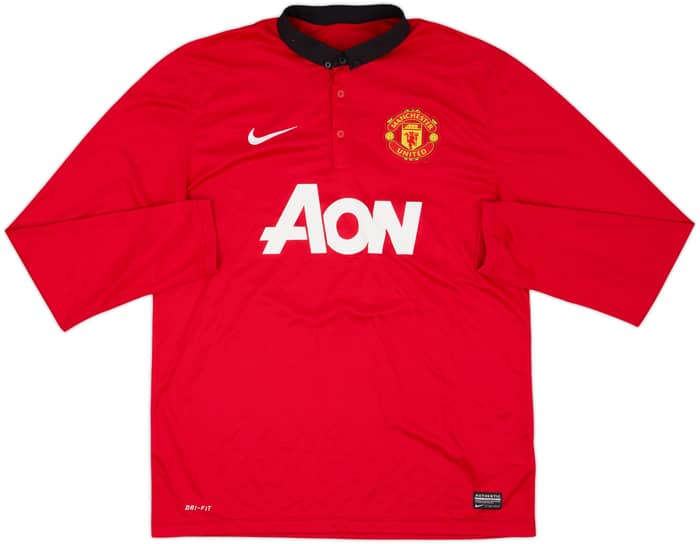 2013-14 Manchester United Home L/S Shirt Rooney #10 - 8/10 - (L)