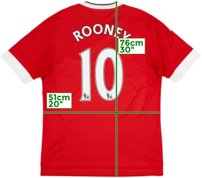 2015-16 Manchester United Home Shirt Rooney #10 - 6/10 - (M)
