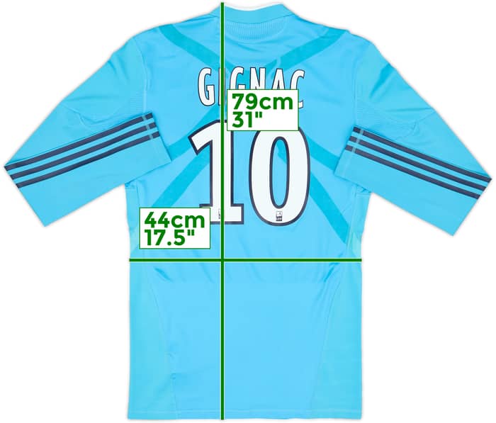 2010-11 Olympique Marseille Player Issue TechFit Away L/S Shirt Gignac #10 - 7/10 - (L)
