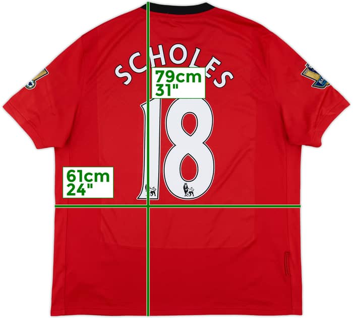 2009-10 Manchester United Home Shirt Scholes #18 - 5/10 - (XL)