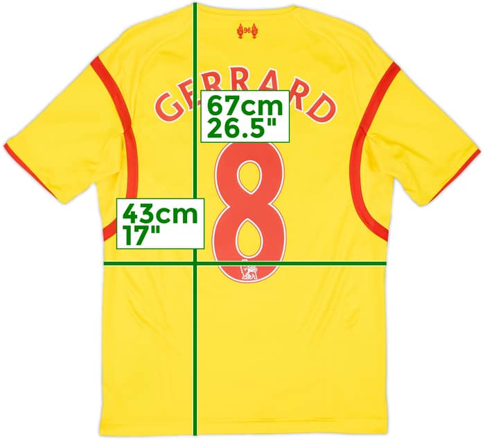 2014-15 Liverpool Away Shirt Gerrard #8 - 8/10 - (XL.Boys)