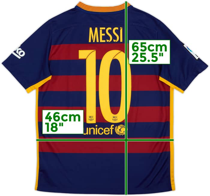 2015-16 Barcelona Home Shirt Messi #10 - 7/10 - (XL.Boys)