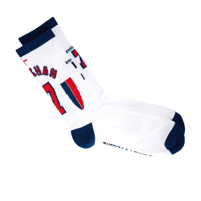 1997-98 England Beckham #7 Home Crew Socks
