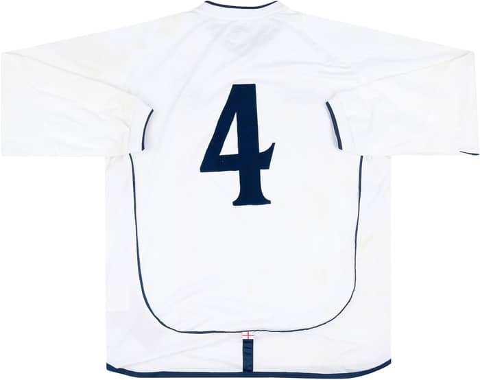 2001-02 England Match Issue Home L/S Shirt #4 (Butt)