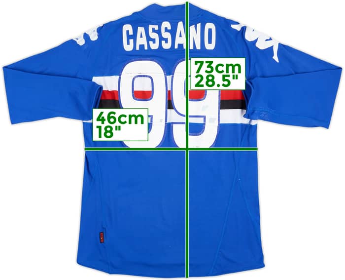 Camiseta de local de manga larga del Sampdoria 2007-09 Cassano #99 - 4/10 - (XL)