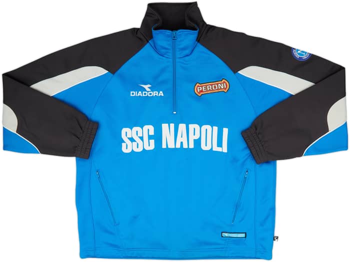 2001-02 Napoli Diadora 1/4 Zip Track Jacket - 8/10 - (M)