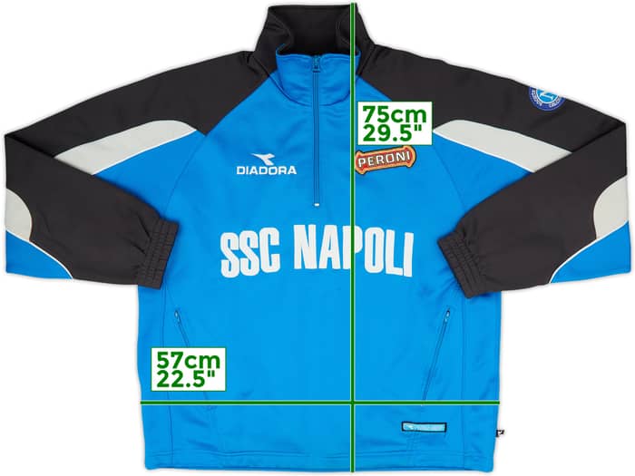 2001-02 Napoli Diadora 1/4 Zip Track Jacket - 8/10 - (M)