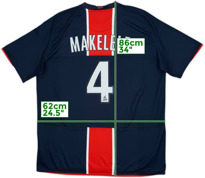 2008-09 Paris Saint-Germain Home Shirt Makelele #4 - 8/10 - (XL)