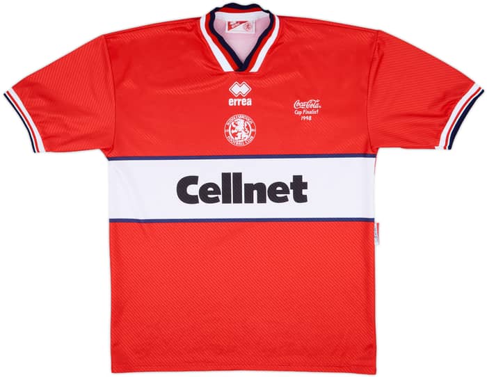 1997-98 Middlesbrough Coco-Cola Cup Finalist 1998 Home Shirt - 9/10 - (XL)