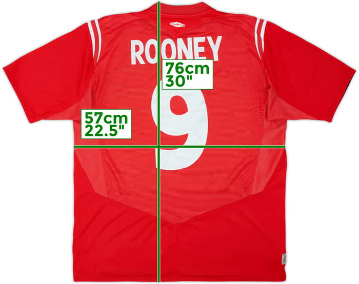 2004-06 England Away Shirt Rooney #9 - 6/10 - (L)