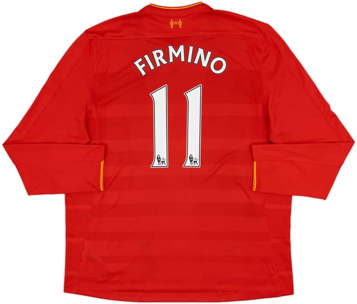 2016-17 Liverpool Home L/S Shirt Firmino #11 - 6/10 - (XXL)