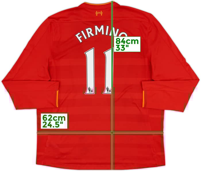 2016-17 Liverpool Home L/S Shirt Firmino #11 - 6/10 - (XXL)