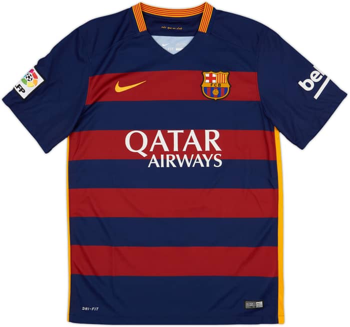 2015-16 Barcelona Home Shirt Jordi Alba #18 - 10/10 - (M)