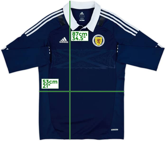 2011-13 Scotland Player Issue Techfit Home L/S Shirt - 4/10 - (XXL)