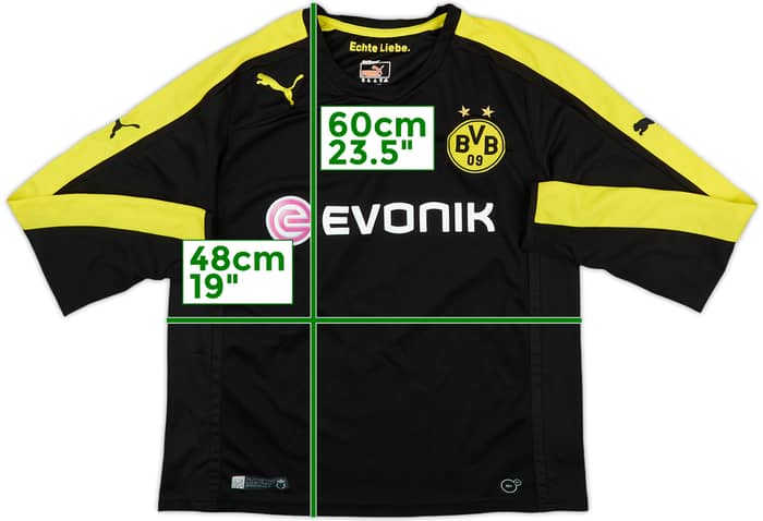 2013-14 Borussia Dortmund Away L/S Shirt - 7/10 - (XL.Boys)