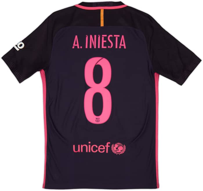 2016-17 Barcelona Authentic Away Shirt A.Iniesta #8 - 6/10 - (S)